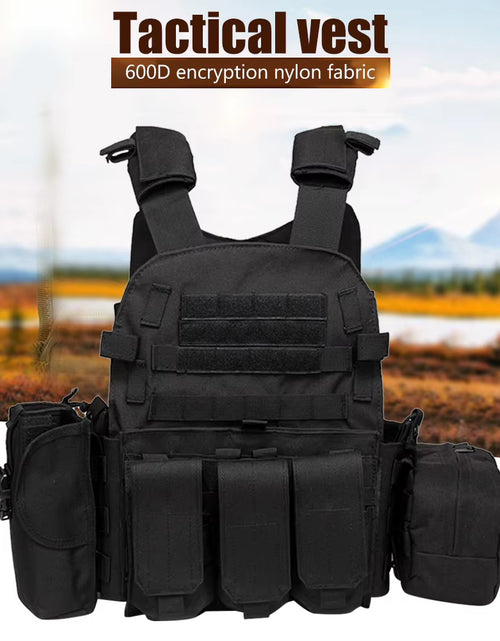 Load image into Gallery viewer, Camouflage Plate Carrier Vest Multi-Functional Paintball Airsoft Vest Adjustable Men Women Combat Equipment for Outdoor Cycling
