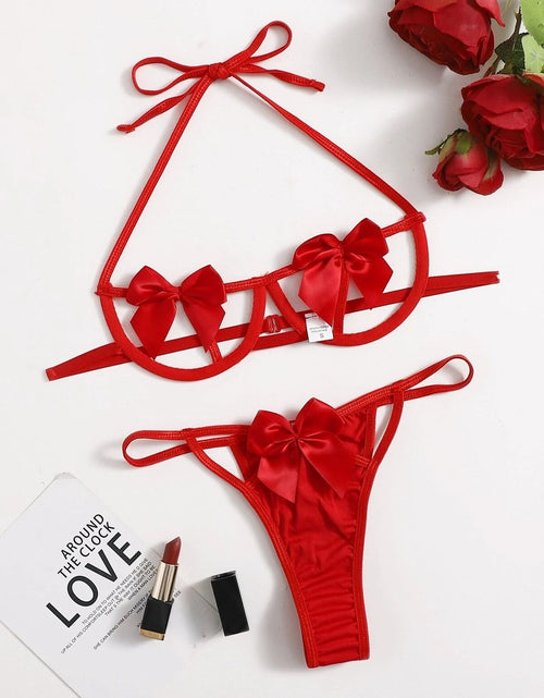 Load image into Gallery viewer, Women'S Sexy-Lingerie Lace Babydoll Bra Thong Set Sleepwear Underwear Nightwear
