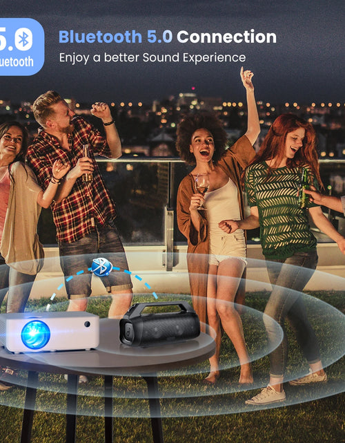 Load image into Gallery viewer, Proyector Wifi Bluetooth, Proyector De Películas Portátil Nativo 1080P Para Hogar Y Exterior, Proyector De Vídeo HD Completo Compatible Con Teléfono/Portátil/Pc/Tv Stick/Usb/Tarjeta Sd (Trípode Incluido)
