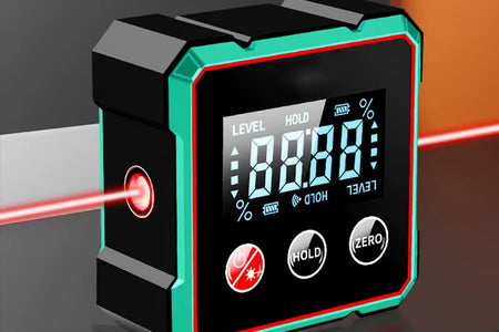 AngleMaster 360° Digital Protractor – Magnetic Laser Angle Finder with LCD Display & Inclinometer