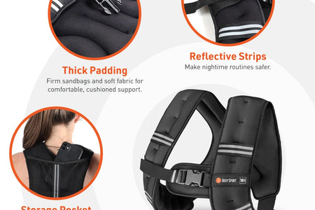 Weighted Vest, 5 Lb. - Adjustable Fitness Vest for Strength Training, Running, Walking, and Endurance Workouts