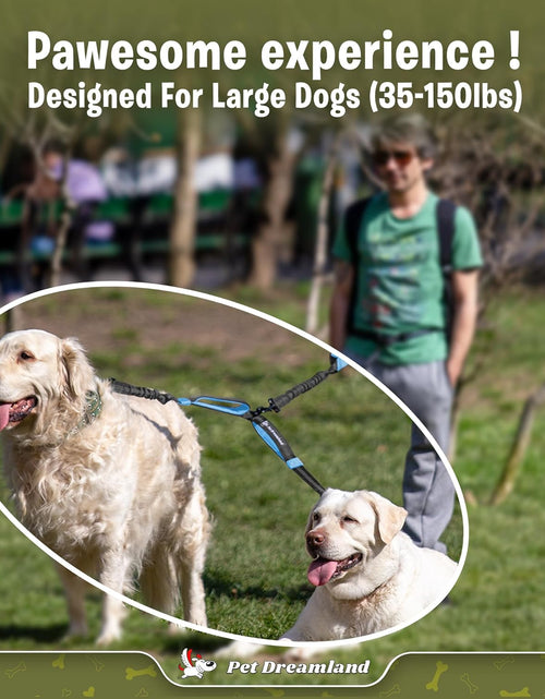 Load image into Gallery viewer, Exquisite Two Dog Leash Splitter | Double Dog Leash for Large Dogs Heavy Duty | No Tangle 2 Dog Leash Coupler | Dual Dog Leash Attachment | Retractable Dual Leashes for 2 Dogs
