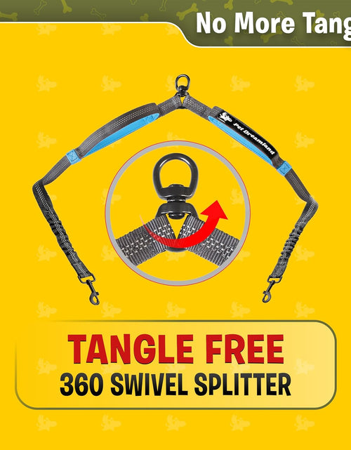 Load image into Gallery viewer, Exquisite Two Dog Leash Splitter | Double Dog Leash for Large Dogs Heavy Duty | No Tangle 2 Dog Leash Coupler | Dual Dog Leash Attachment | Retractable Dual Leashes for 2 Dogs
