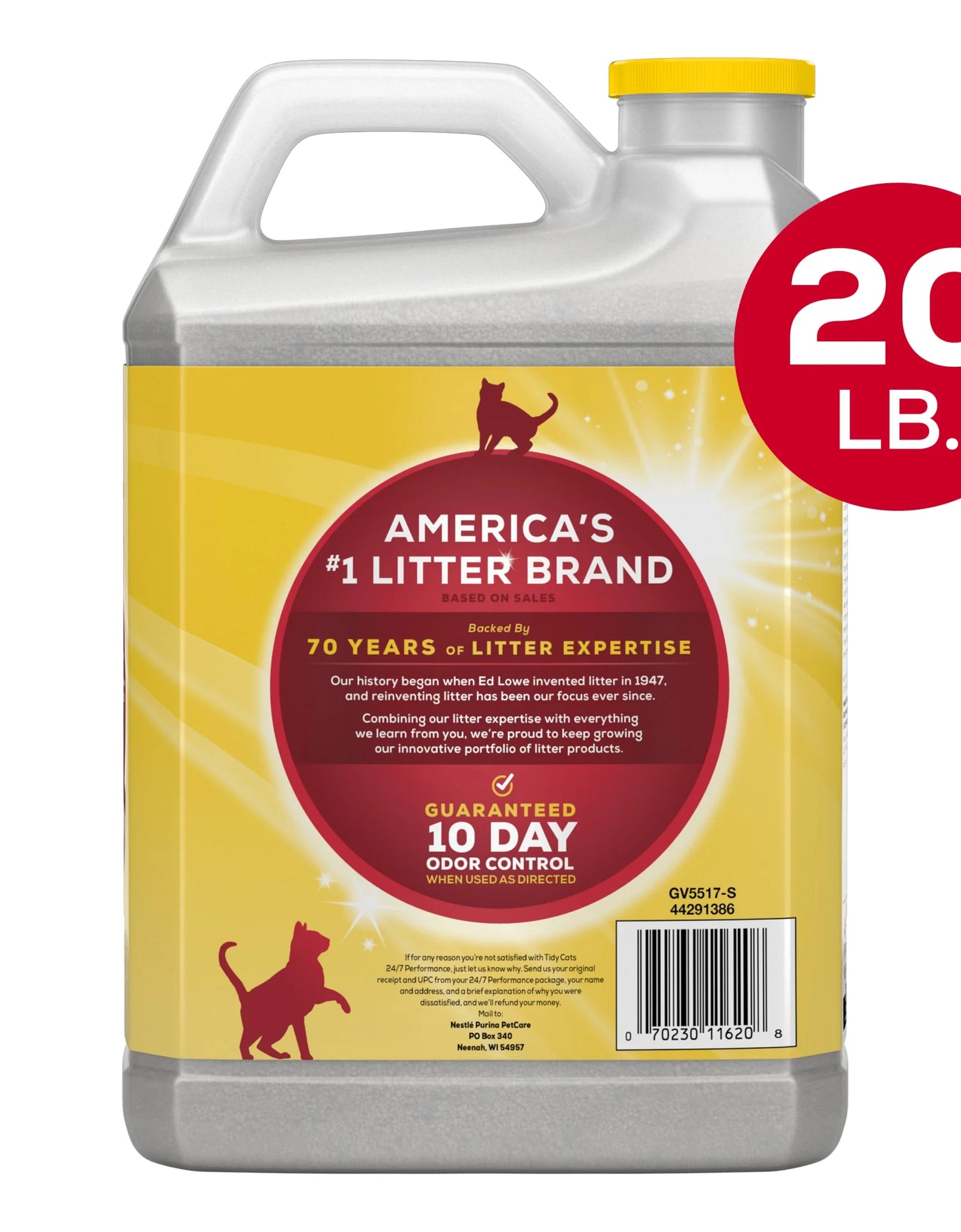 Purina  24/7 Performance Arena Aglomerante Cat, Aroma a Ropa Limpia, Garrafa De 20 Lb