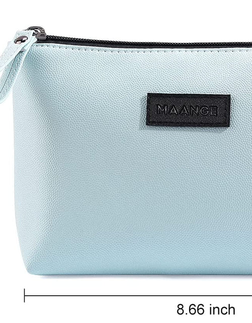 Load image into Gallery viewer, Cosmetic Bags for Women Small Makeup Bag for Purse Pu Leather Makeup Pouch Travel Makeup Bag with Zipper Make up Bag for Travelling (Blue)
