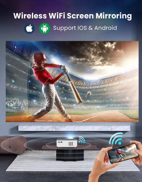 Load image into Gallery viewer, Proyector Wifi Bluetooth, Proyector De Películas Portátil Nativo 1080P Para Hogar Y Exterior, Proyector De Vídeo HD Completo Compatible Con Teléfono/Portátil/Pc/Tv Stick/Usb/Tarjeta Sd (Trípode Incluido)
